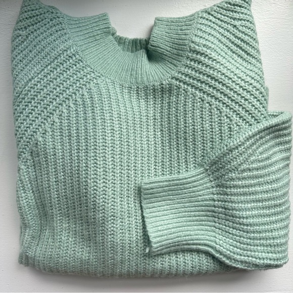 LOFT Mockneck Knit Sweater in Light Green - Picture 2 of 6